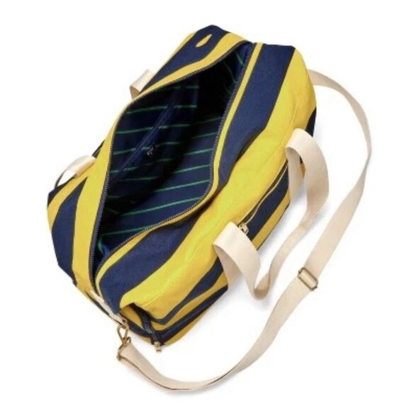 NEW!! Rowing Blazers Target Rugby Stripe Preppy Weekender Yellow Blue Duffel Bag - Picture 4 of 16